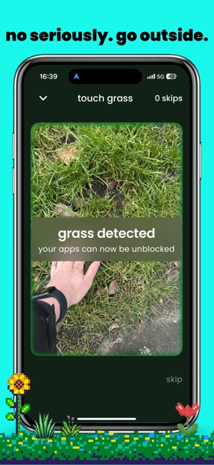 Touch grass app